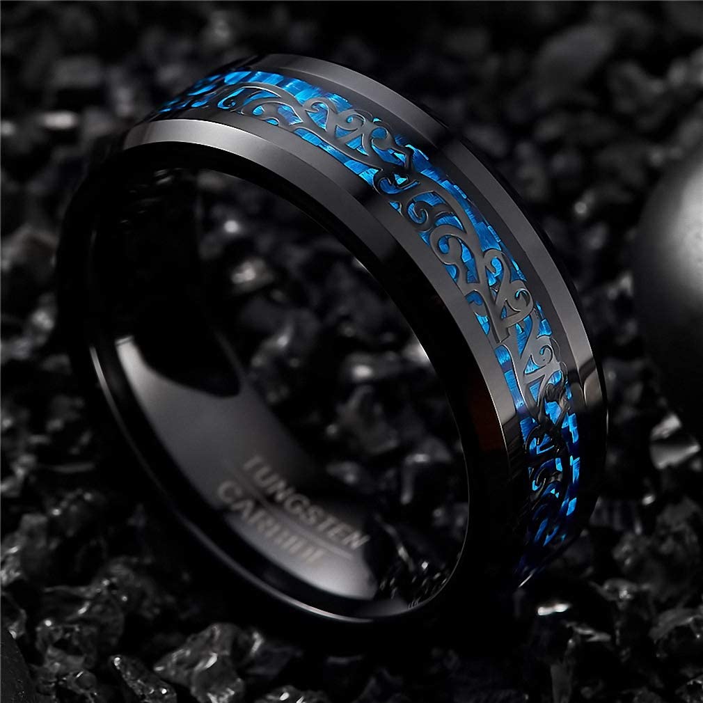 Carbon Fiber Celtic Dragon Ring