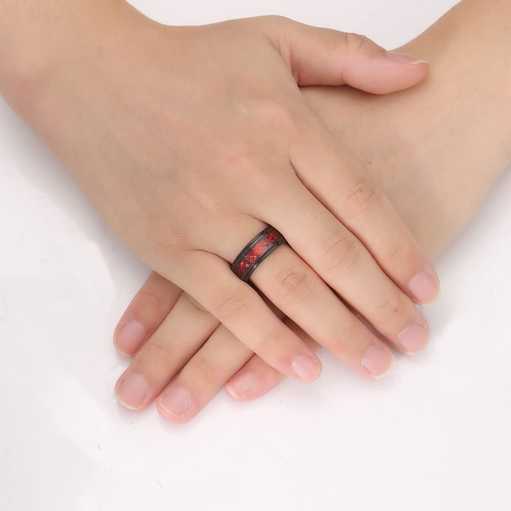 Carbon Fiber Celtic Dragon Ring