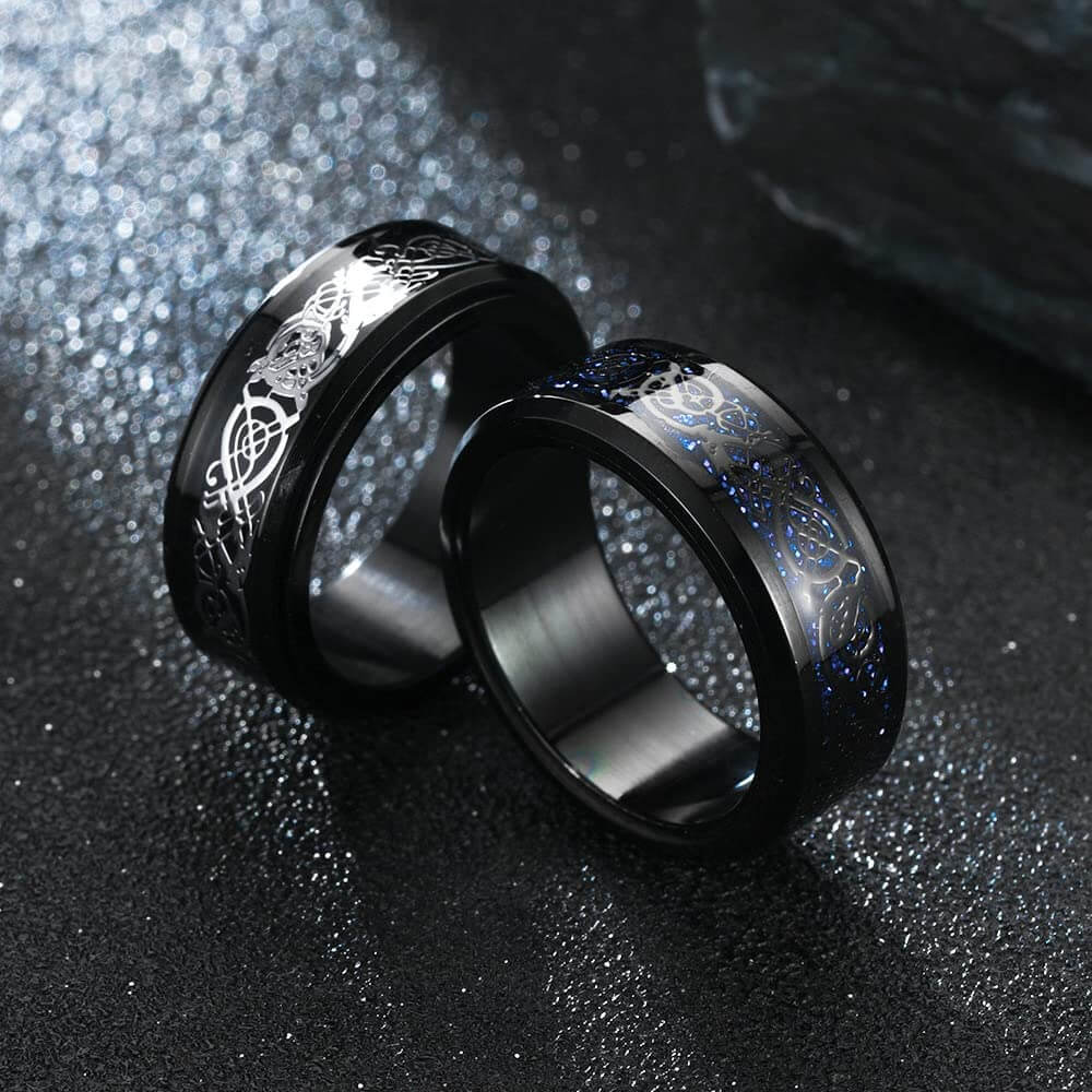 Carbon Fiber Celtic Dragon Ring