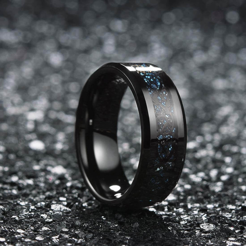 Carbon Fiber Celtic Dragon Ring