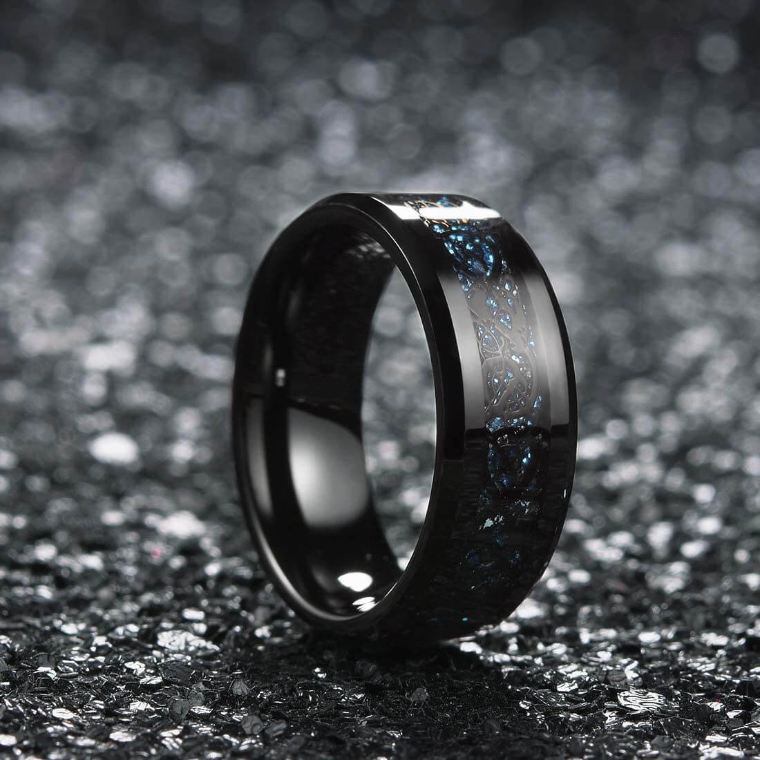 Carbon Fiber Celtic Dragon Ring