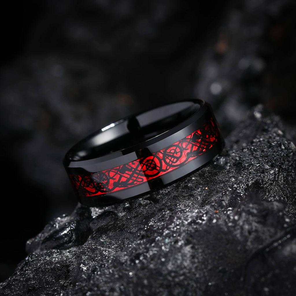 Carbon Fiber Celtic Dragon Ring