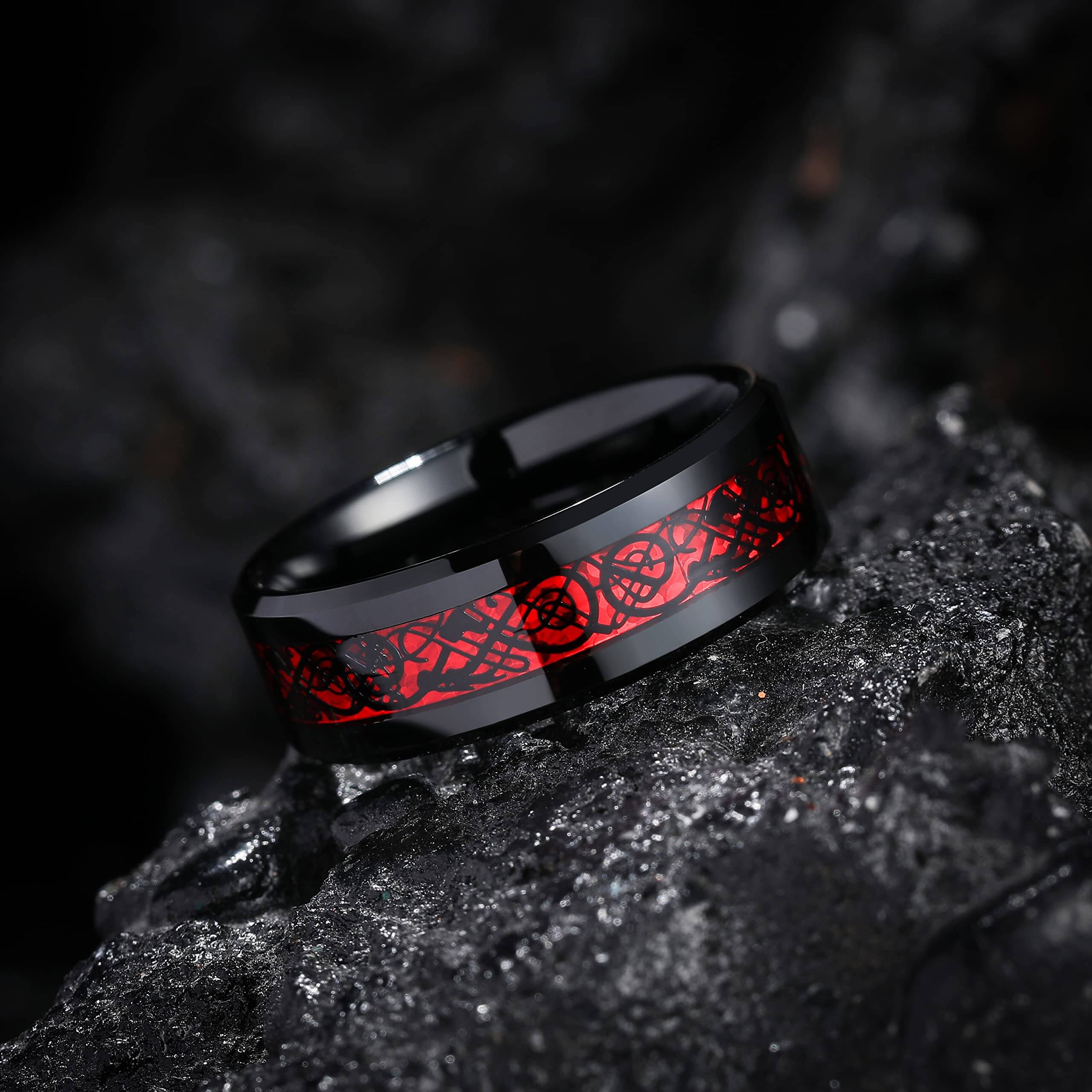 Carbon Fiber Celtic Dragon Ring
