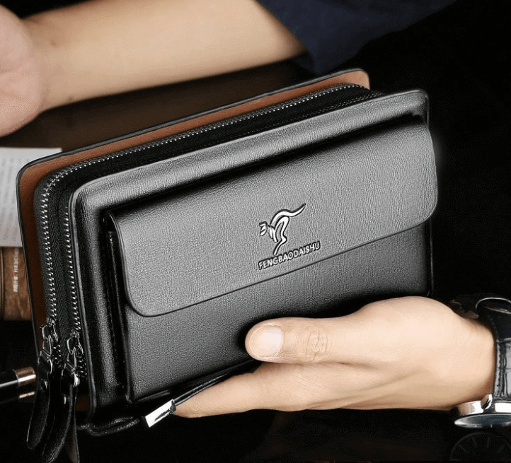Genuine leather men's clutch bag