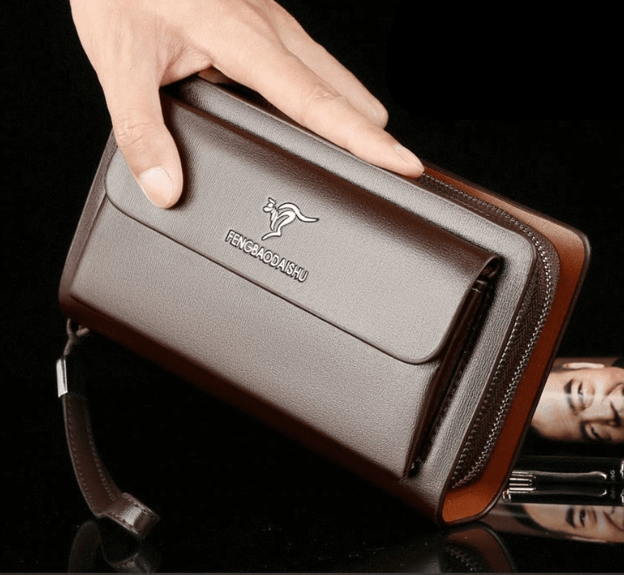Genuine leather men's clutch bag