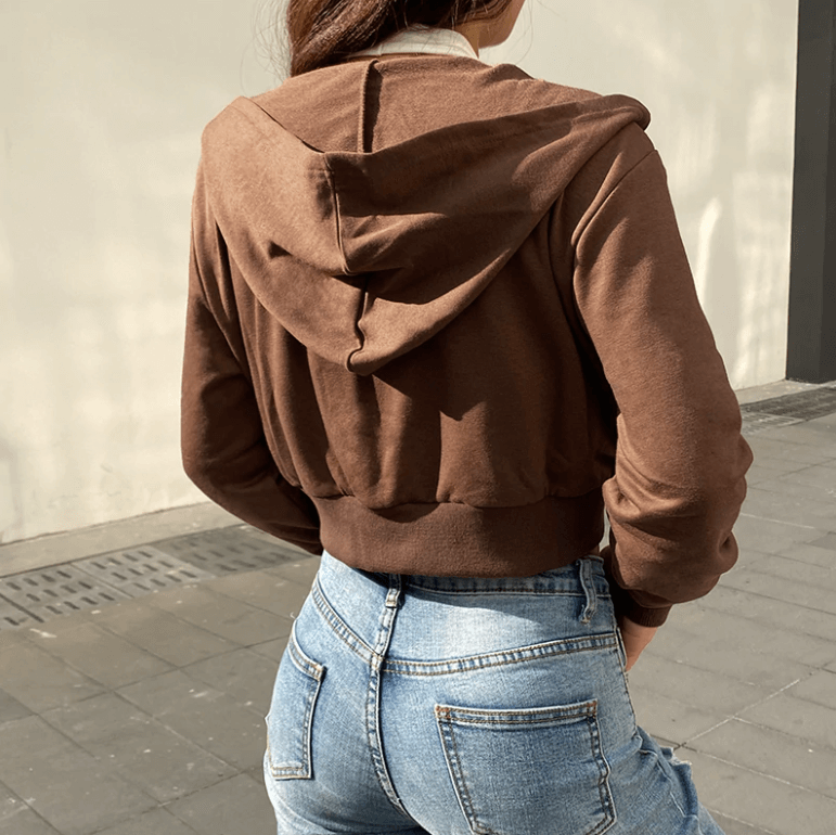 Extra Slim Crimped Zip-Up Hoodie