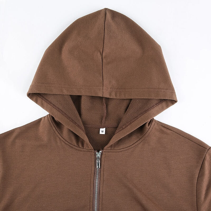 Extra Slim Crimped Zip-Up Hoodie