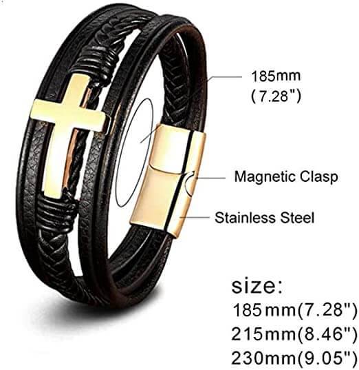 Faith Leather Cross Bracelet