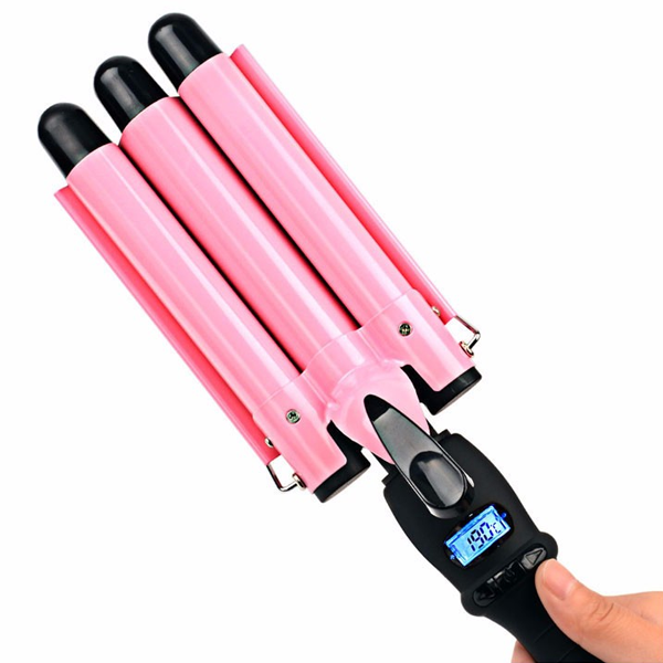 Ceramic curling iron with LCD screen