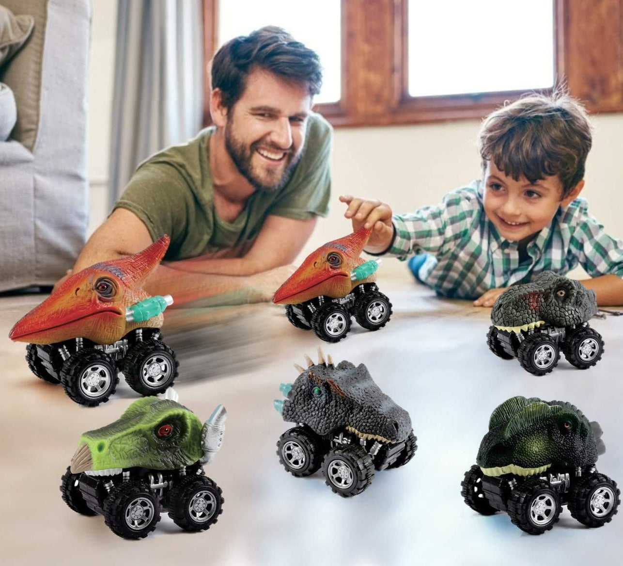 Pull Back Dinosaur Mini Car