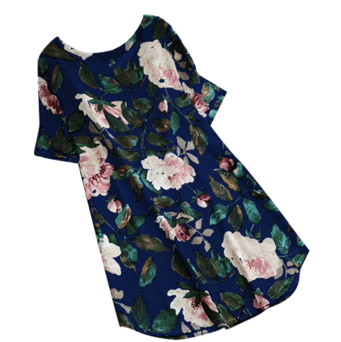 Floral Printed Short Sleeve Dress