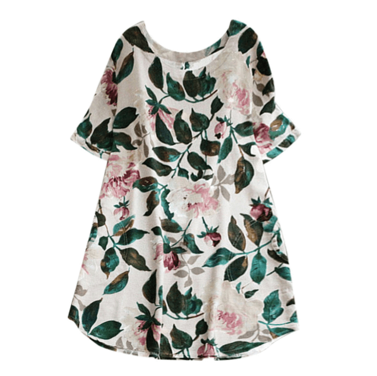 Floral Printed Short Sleeve Dress
