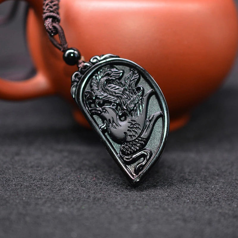 Natural Black Obsidian Necklace