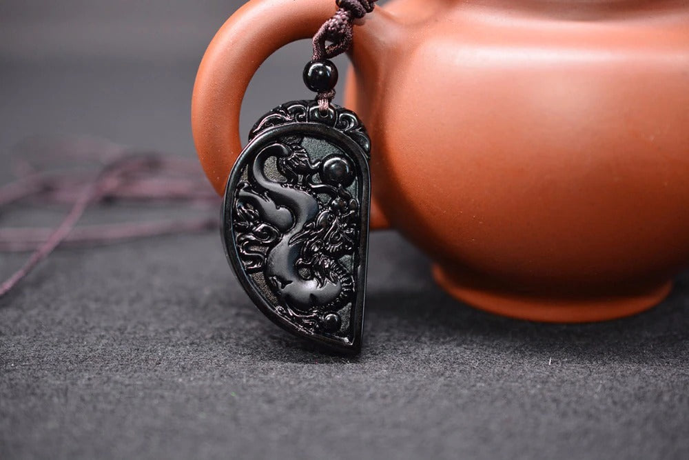 Natural Black Obsidian Necklace