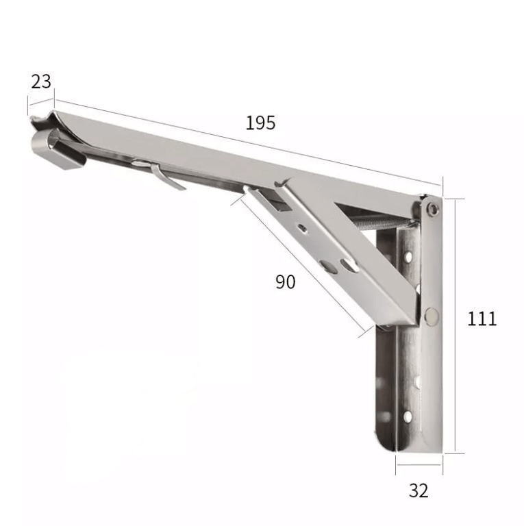 Sammenleggbar Vegghyllebrakett (2 stk)