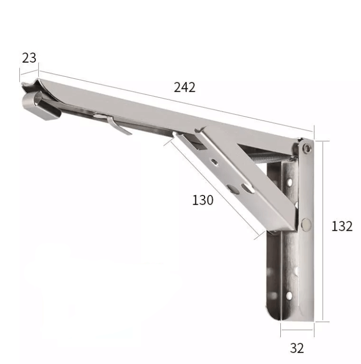 Sammenleggbar Vegghyllebrakett (2 stk)