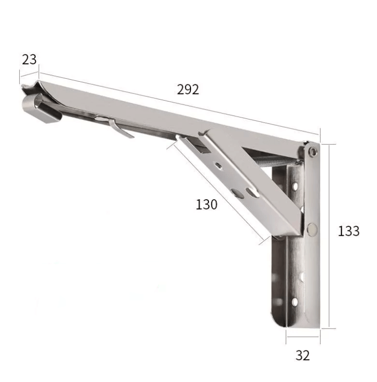 Sammenleggbar Vegghyllebrakett (2 stk)