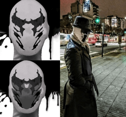 Bevegelig blekkflekk Rorschach-maske