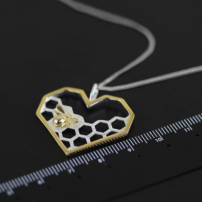 Honeycomb Heart Necklace
