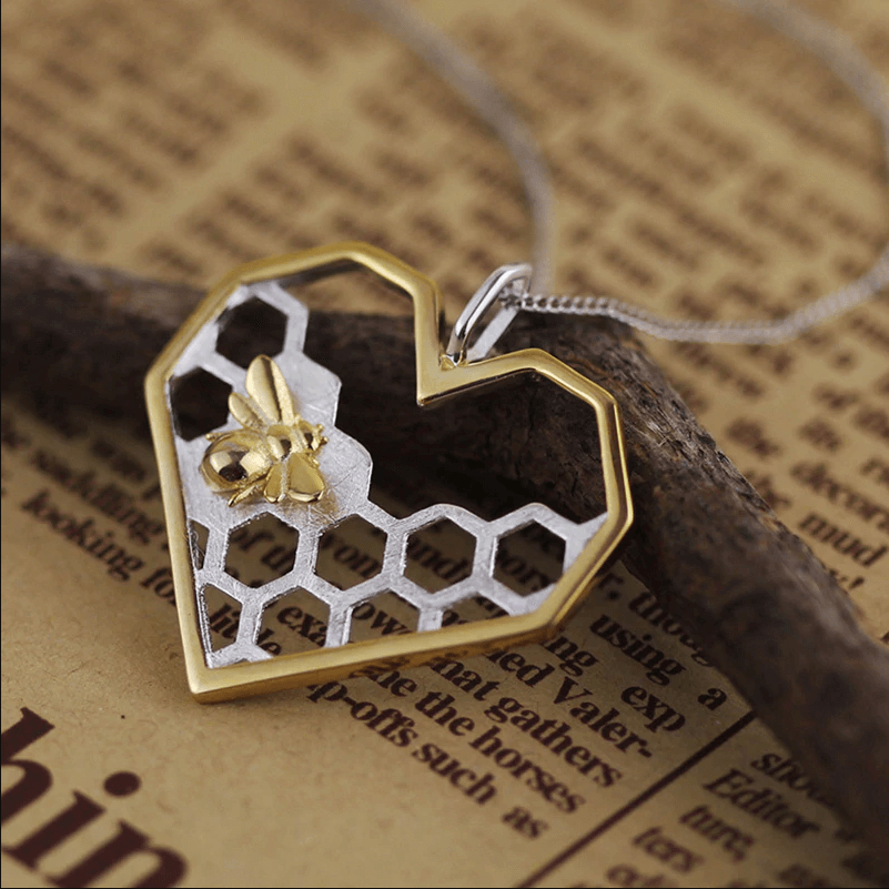 Honeycomb Heart Necklace