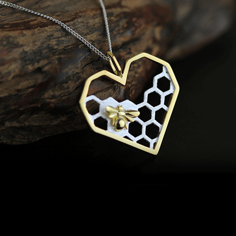Honeycomb Heart Necklace