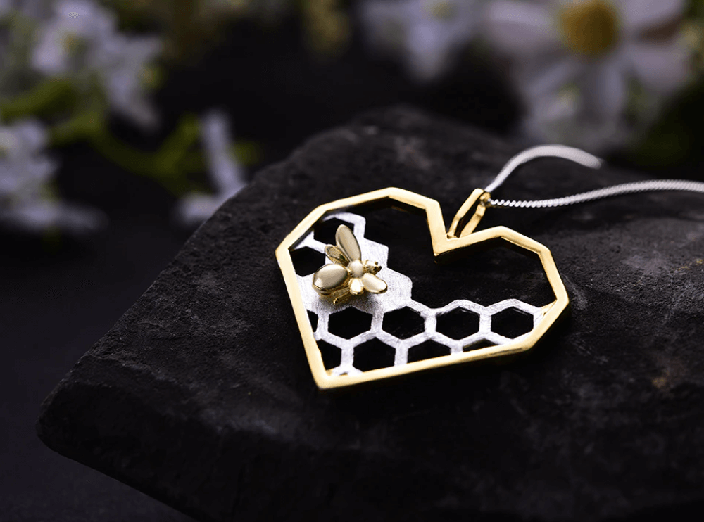 Honeycomb Heart Necklace