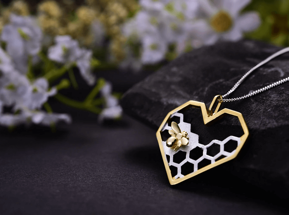 Honeycomb Heart Necklace
