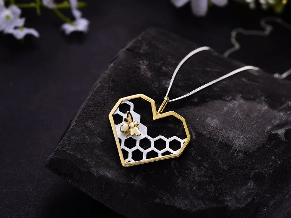 Honeycomb Heart Necklace