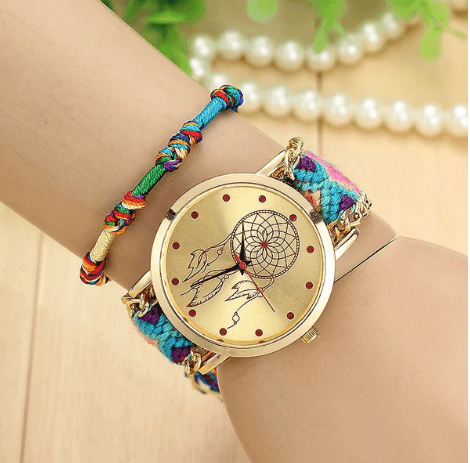 Woven dream catcher watch