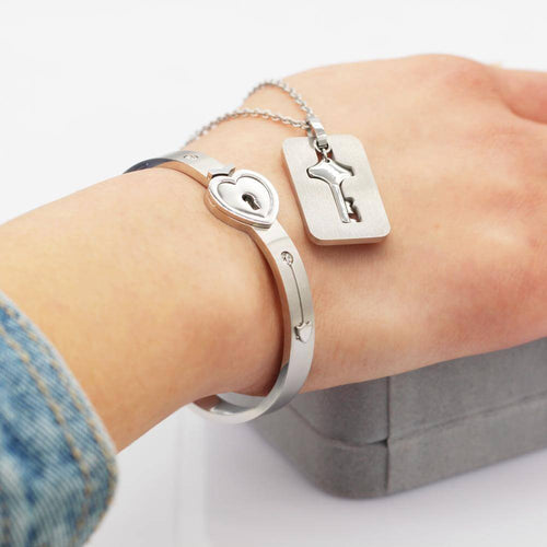 "YOU ARE THE KEY TO MY HEART" Bracelet + Necklace Set