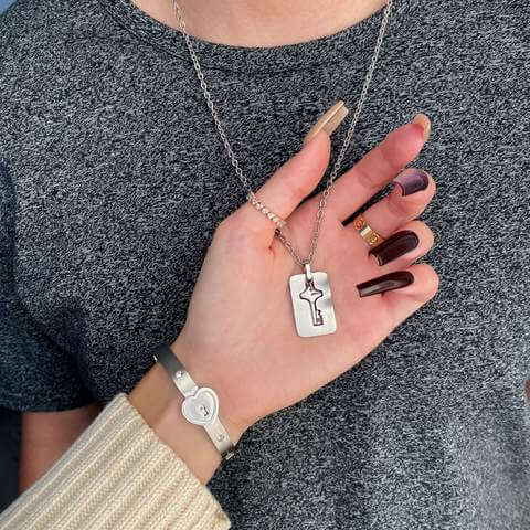 "YOU ARE THE KEY TO MY HEART" Bracelet + Necklace Set