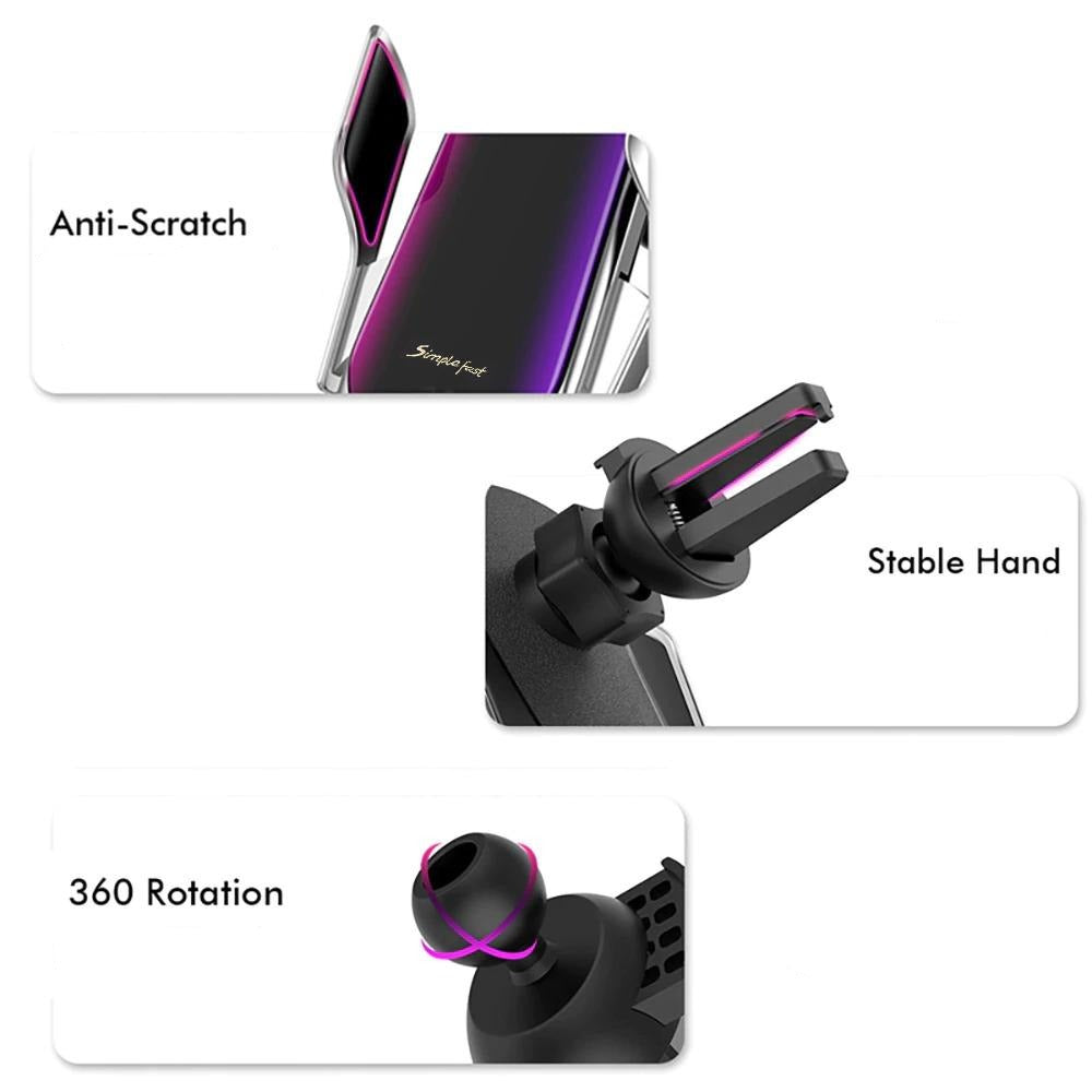 PREMIUM - Automatic Clamping Phone Holder | Wireless Charger