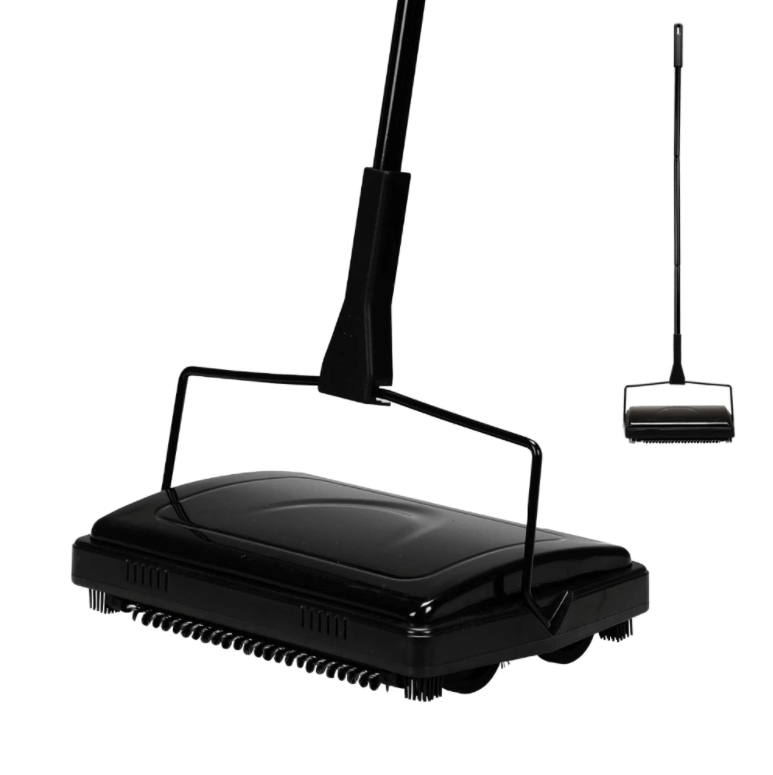 Manual carpet and floor sweeper