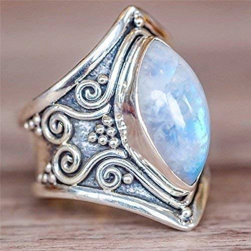 Bohemian style moonstone ring