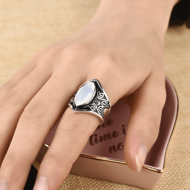 Bohemian style moonstone ring