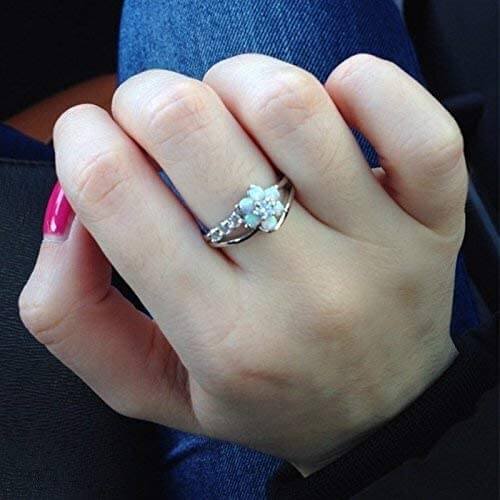 Flower Opal Crystal Ring