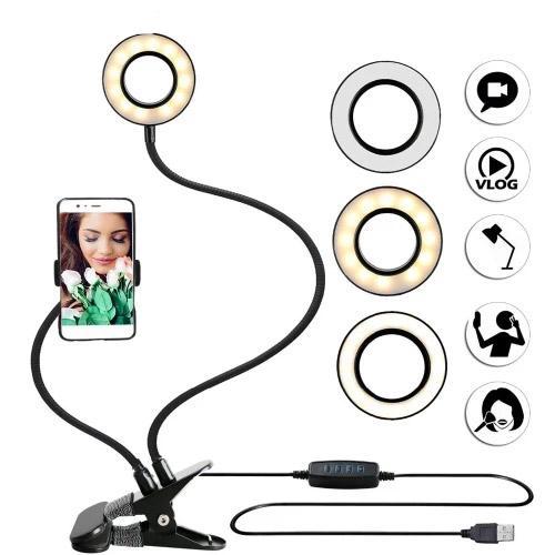 Studio LED-lys med telefonholder
