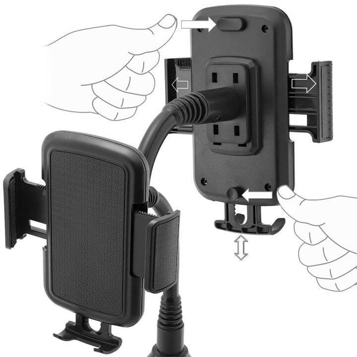Fleksibel bilkoppholder for telefon