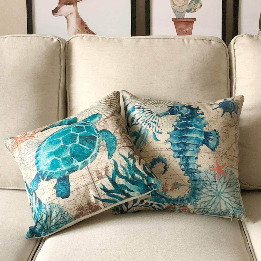 Ocean Theme Printed Cushion Covers