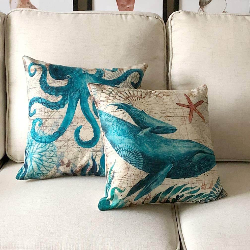 Ocean Theme Printed Cushion Covers