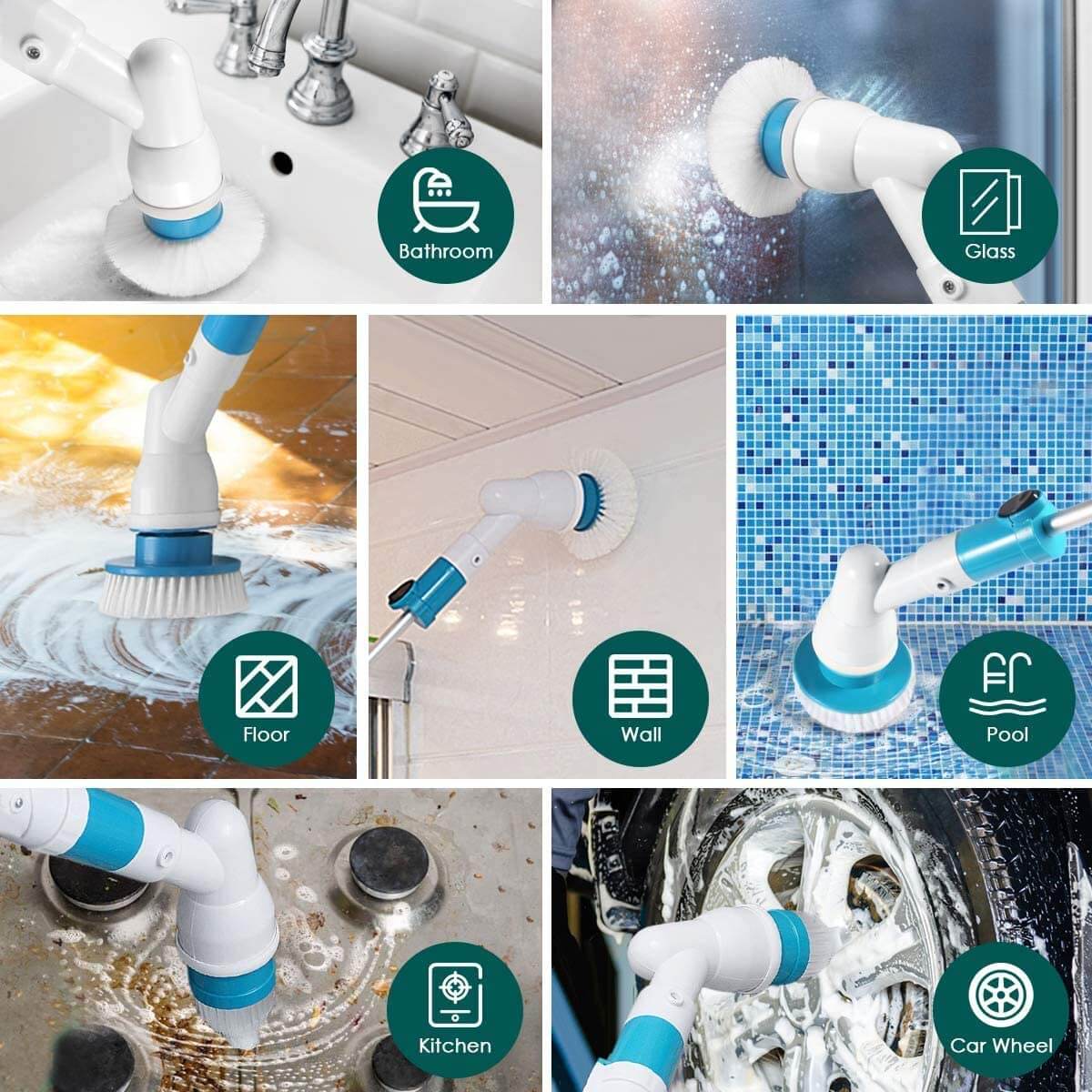 Cordless electric scrubber