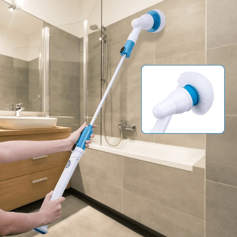 Cordless electric scrubber