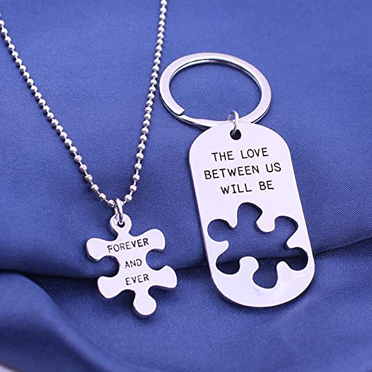 The Love Between Us Will Be Forever and Ever Puzzle Necklace