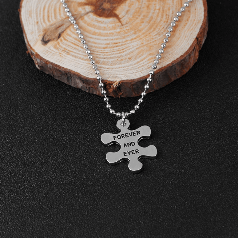 The Love Between Us Will Be Forever and Ever Puzzle Necklace