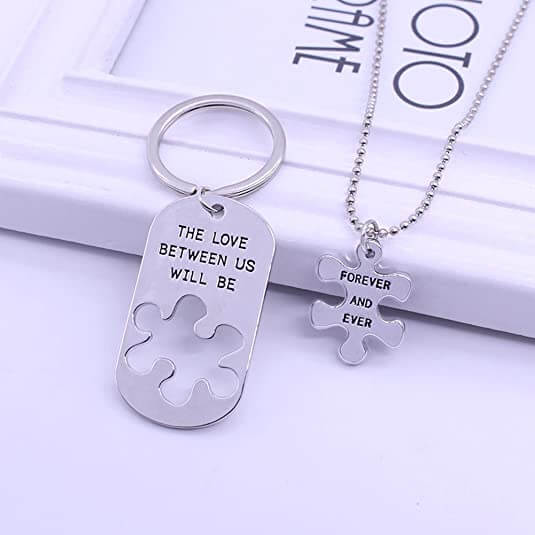 The Love Between Us Will Be Forever and Ever Puzzle Necklace
