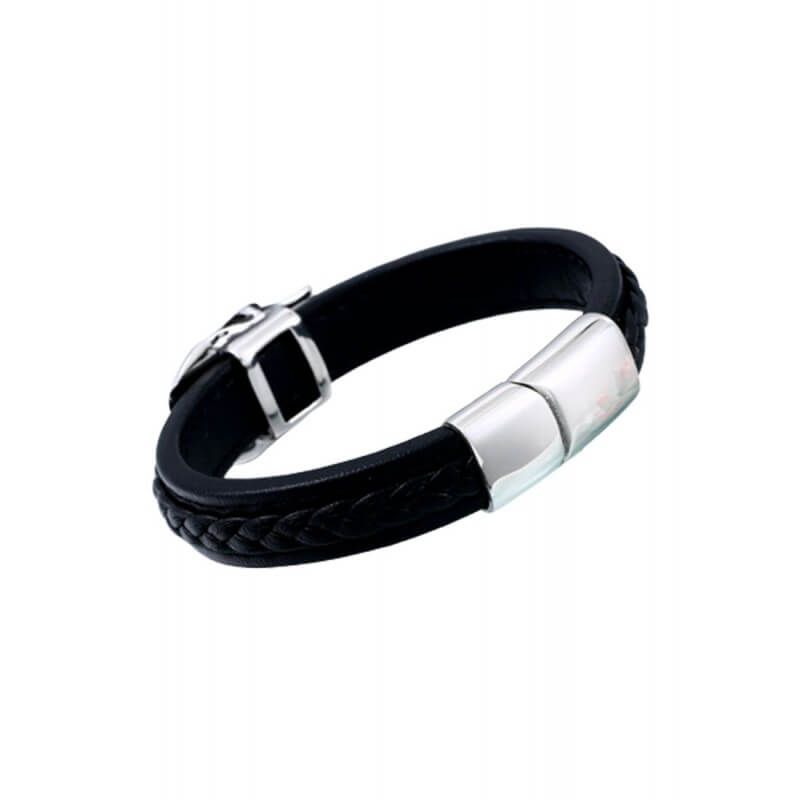 Steel Punk Skull Leather Bracelet
