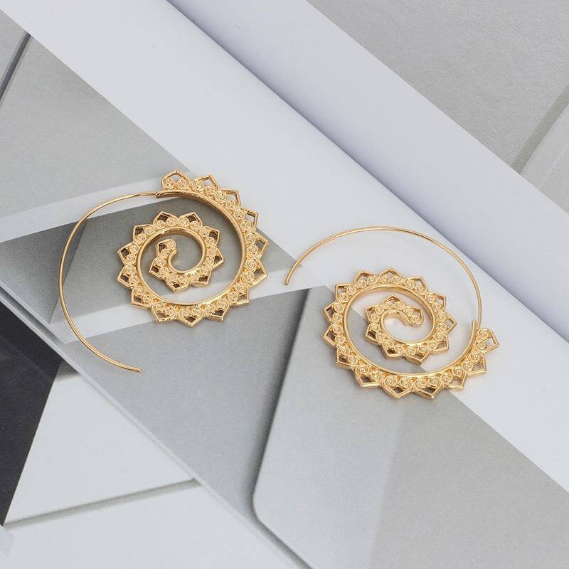 Bohemian Spiral Hippie Earrings