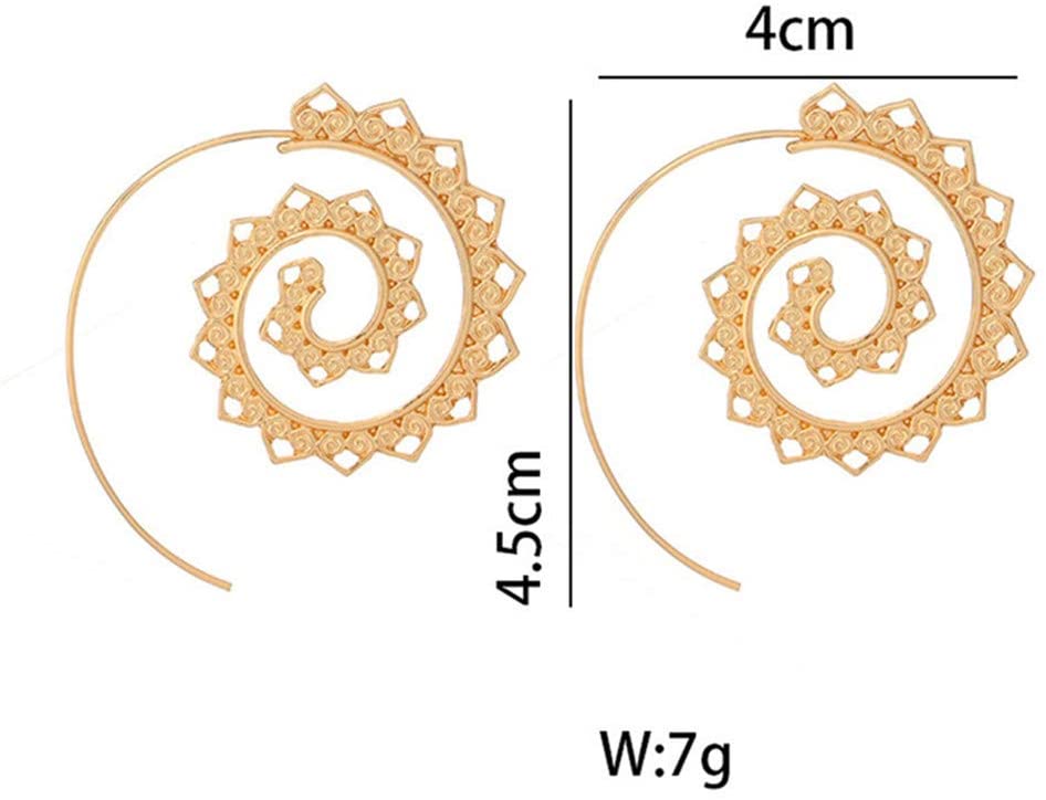 Bohemian Spiral Hippie Earrings