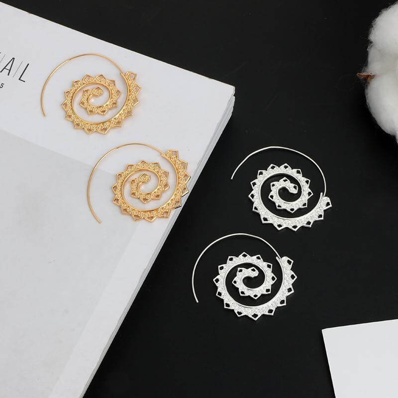 Bohemian Spiral Hippie Earrings