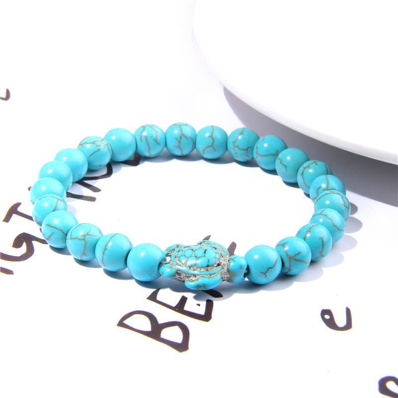 Turquoise Beaded Turtle Bracelet!